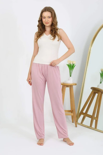 Akbeniz Kadın Penye Düz Tek Alt Pudra Pijama 27538 - 2