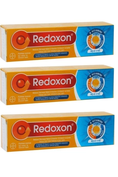 Redoxon Efervesan Tablet C Vitamini D Vitamini Çinko 15'li 3'lü Set