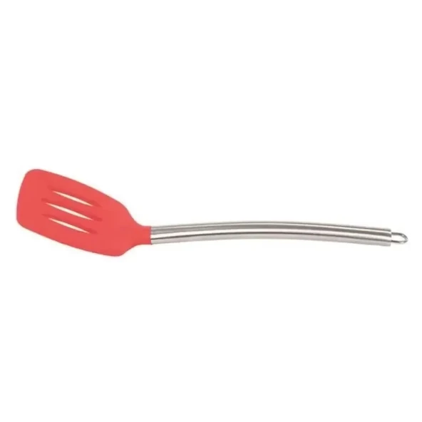 Paslanmaz Çelik Saplı Mutfak Spatulası | Silikon Spatula Kırmızı (SS-35K) - 1
