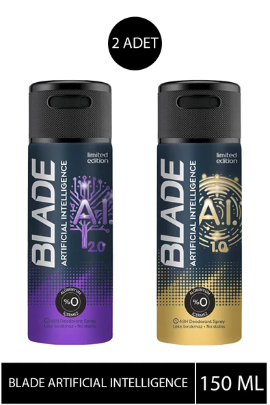 Blade A.İ. Deodorant 1.0. 150 ml + Blade A.İ. Deodorant 2.0. 150 ml