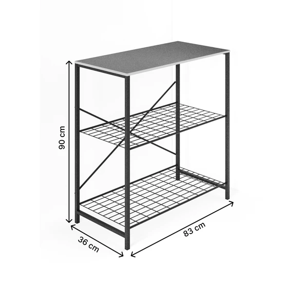 Eportatif Çok Amaçlı Mutfak Rafı Bangosu Masa Geniş Çam 1439 - 7