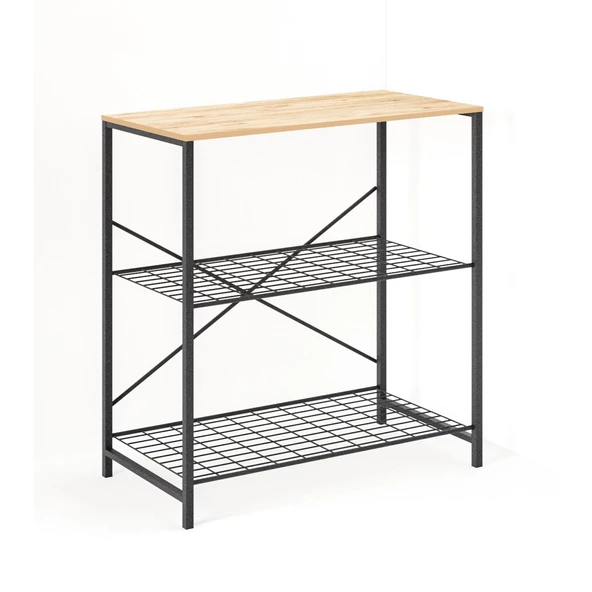 Eportatif Çok Amaçlı Mutfak Rafı Bangosu Masa Geniş Çam 1439 - 4