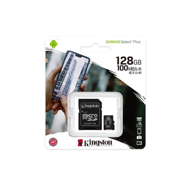 128 GB KINGSTON CANVAS SELECT PLUS MICRO SD CARD CL10 SDCS2/128GB - 3
