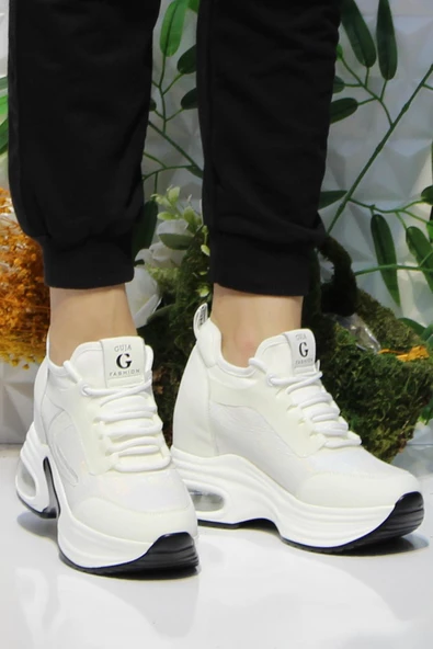 Fort Guja 24K300-1 Beyaz Orijinal Ürün Kalın Taban Sneaker Kadın Ayakkabı - 2