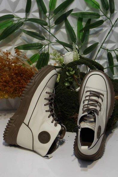 Fort Guja 24K310-13 Bej Orijinal Ürün Yumuşak Esnek Kaymaz Taban Kadın Bot - Resim 5