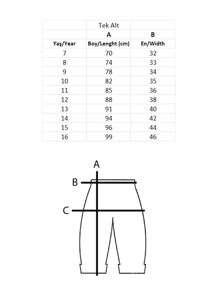 Unisex Çocuk Beli Lastikli Okul Pantolonu 7-16 yaş - 9