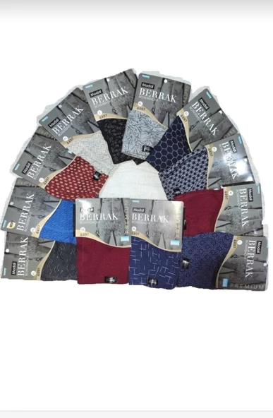 BERRAK 4497 ERKEK MODAL DESENLİ BOXER 10 ADET  3XL ÇOK RENKLİ - Resim 3