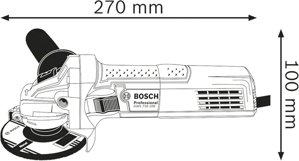 Bosch Professional GWS 750-115 mm Avuç Taşlama Makinesi - 0601394000 - 2