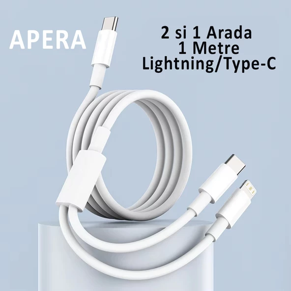 İkisi Bir Arada Çoklu Şarj ve Data Veri Aktarma Kablosu iphone ve Android ile Uyumlu Lightning Type-C 5A - 2