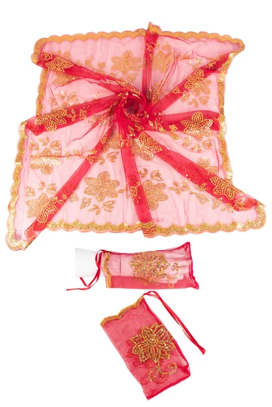 Kına Atölyesi Kına Örtüsü Pullu Kırmızı Gelin Duvağı - Resim 2