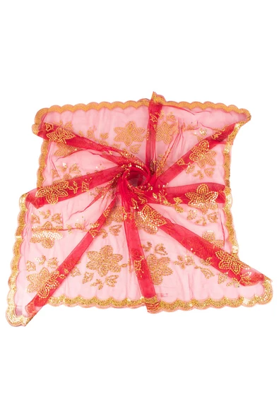 Kına Atölyesi Kına Örtüsü Pullu Kırmızı Gelin Duvağı - Resim 3