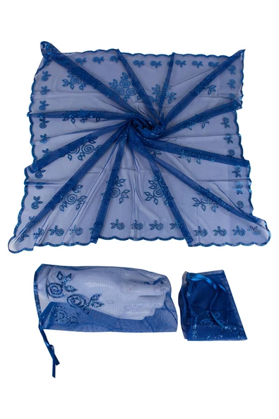 Kına Atölyesi Kına Örtüsü Simli 2 li Duvak Seti - 6