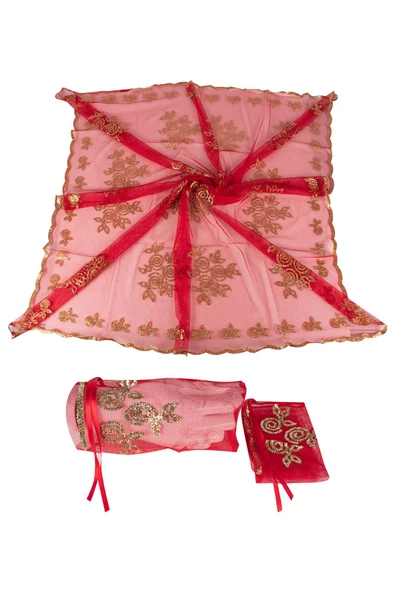 Kına Atölyesi Kına Örtüsü Simli 2 li Duvak Seti - 10