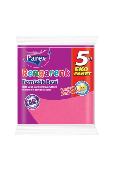 Parex Rengarenk Temizlik Bezi 5'li-yeni