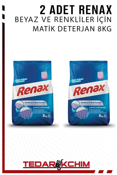 RENAX Beyaz Ve Renkliler Için Matik Deterjan 8 Kg (2 Adet)