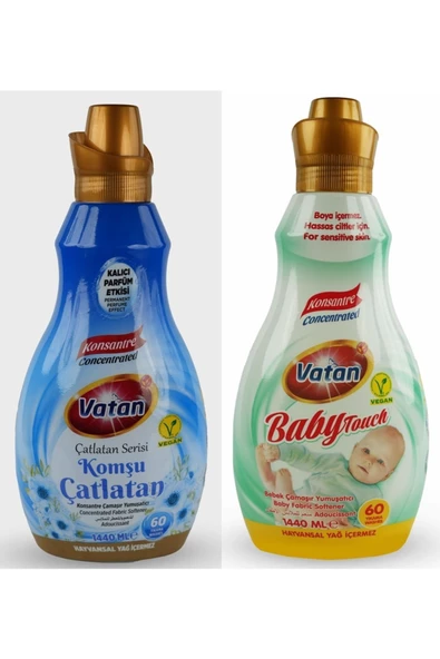 Vatan Komşu Çatlatan 1440 ml Soft Touch 1440 ml 60 Yıkama 2 Adet