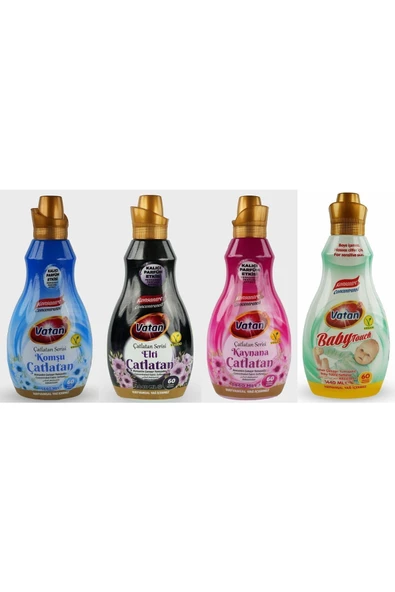 Vatan komşu çatlatan-elti çatlatan-kaynana çatlatan-soft touch 1440 ml 60 yıkama 4'lü set