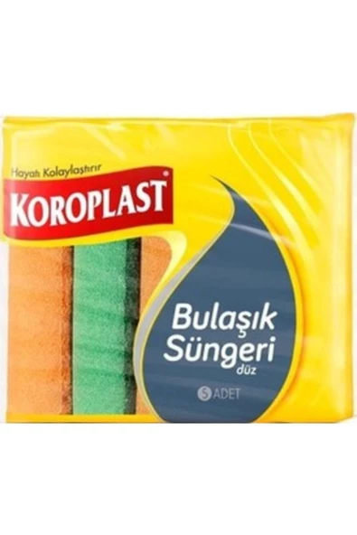 Koroplast Bulaşık Süngeri Düz 5 Li 5 Adet