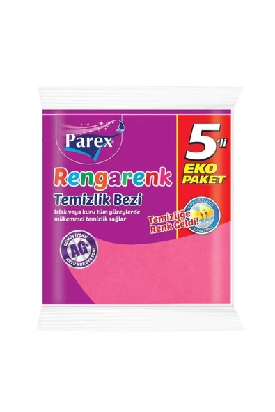 Parex Rengarenk Temizlik Bezi 5 Li X 2 Paket