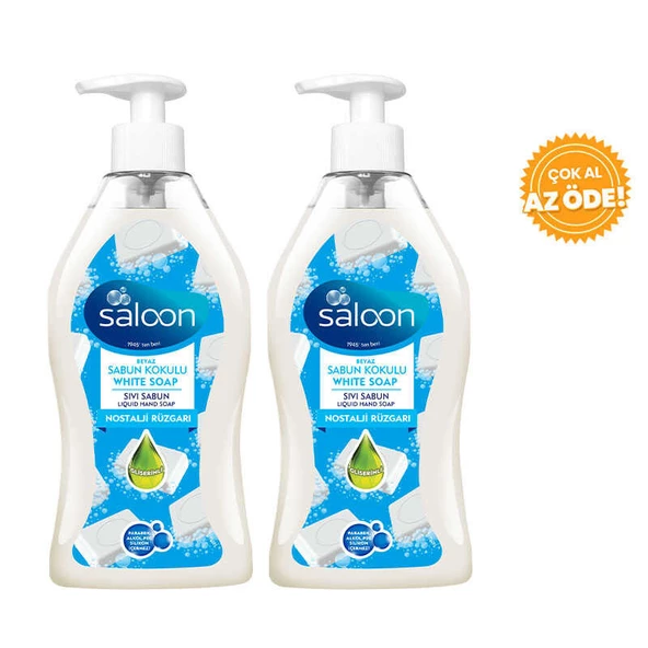 Saloon Sıvı Sabun Beyaz Sabun Kokulu 400 Ml 2'li