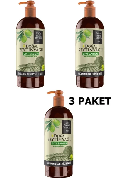 Eyüp Sabri Tuncer Doğal Zeytinyağlı Sıvı Sabun 750 Ml X 3 Adet Vegan Sabun Gluten Paraben Içermez