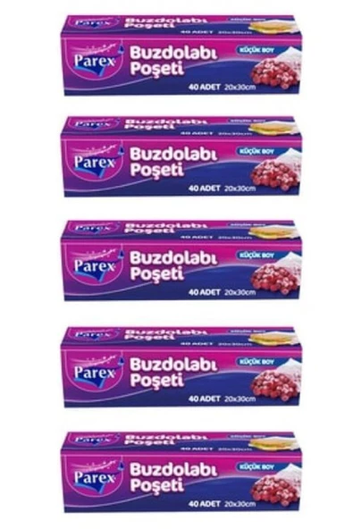 Parex 40lı Küçük Boy Buzdolabı Poşeti- 5 Paket