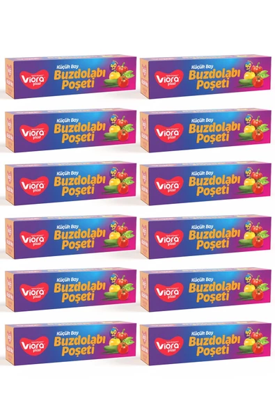 VİORAPLAST Buzdolabı Poşeti 12 Paket Küçük Boy 480'li 20x30 Cm