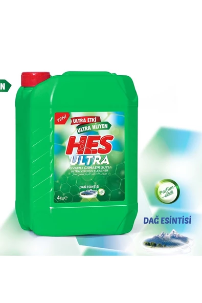 Hes Ultra Çamaşır Suyu Dağ Esintisi 4000 Gr