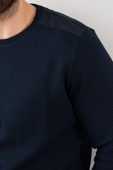 Likralı Erkek Lacivert Sweatshirt - 6