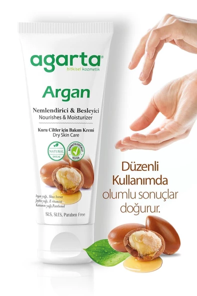 Agarta Doğal Yüz Ve El Besleyici Argan Yağlı Cilt Bakım Kremi 75 Ml