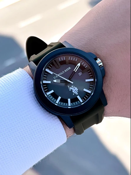 U.S.POLO ASSN Silikon Kordon 5 Atm Suya Dayanıklı Spor Erkek Kol Saati USPA.1029.B05 - Resim 3