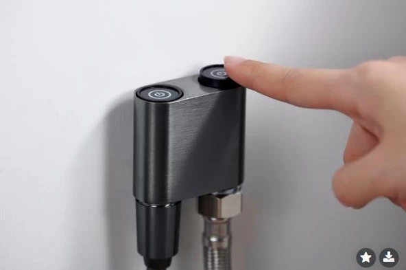 Taharatmatik Bide Sprey Yıkama Sistemi Manyetik Askı ve Etejerli Gun Grey H707GR - 3