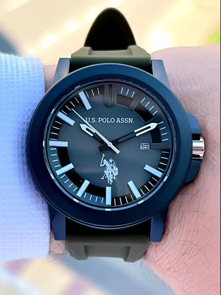 U.S.POLO ASSN Silikon Kordon 5 Atm Suya Dayanıklı Spor Erkek Kol Saati USPA.1029.B05 - Resim 2
