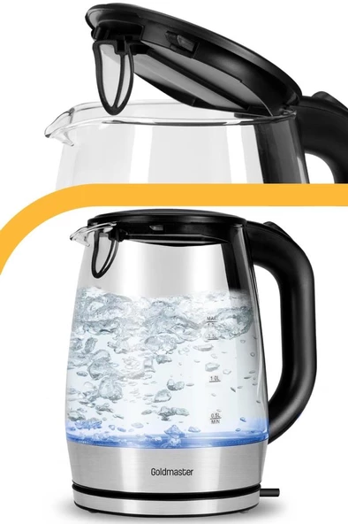 Goldmaster Aquarıne IN-6342 2200 W 1.7 lt Işıklı Cam Kettle - 9