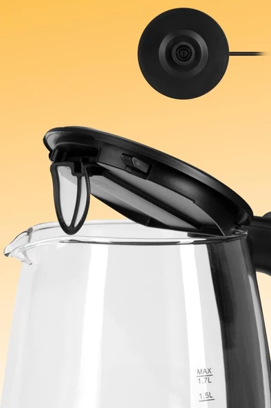 Goldmaster Aquarıne IN-6342 2200 W 1.7 lt Işıklı Cam Kettle - 11