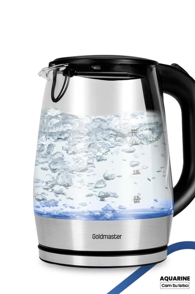 Goldmaster Aquarıne IN-6342 2200 W 1.7 lt Işıklı Cam Kettle - 8