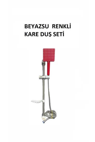 Bereket Hırdavat Beyazsu Beyazsı  Kare Renkli Sürgülü Duş Seti - 3