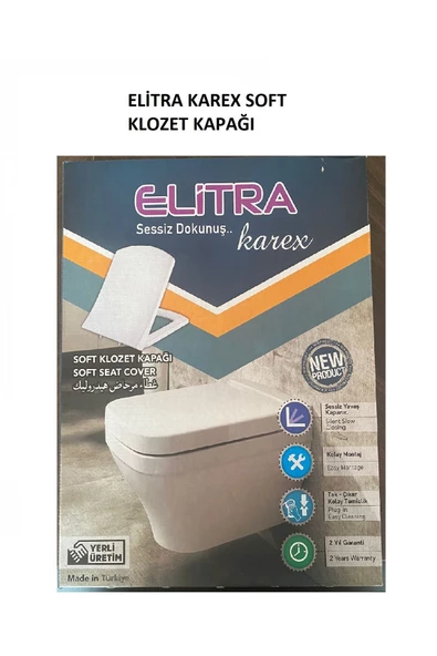 ELİTRA Karex Yavaş Kapanır Kare Klozet Kapağı