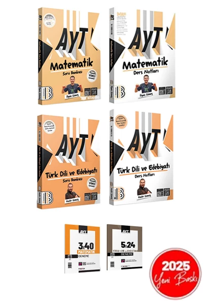 2025 AYT Türk Dili ve Edebiyatı - Matematik Ders Notları ve Soru Bankası Seti Benim Hocam Yayınları