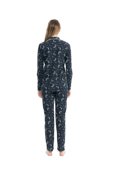 U.S. Polo Assn. 17119 Kadın Boydan Düğmeli Pijama Takımı - 2