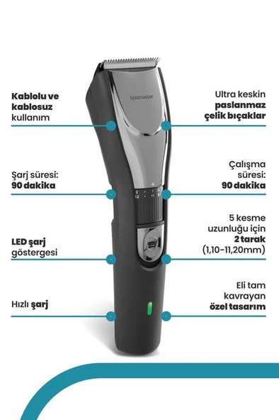 GOLDMASTER ALFA GM-8143 SAÇ SAKAL ŞEKİL.MAK. - 6