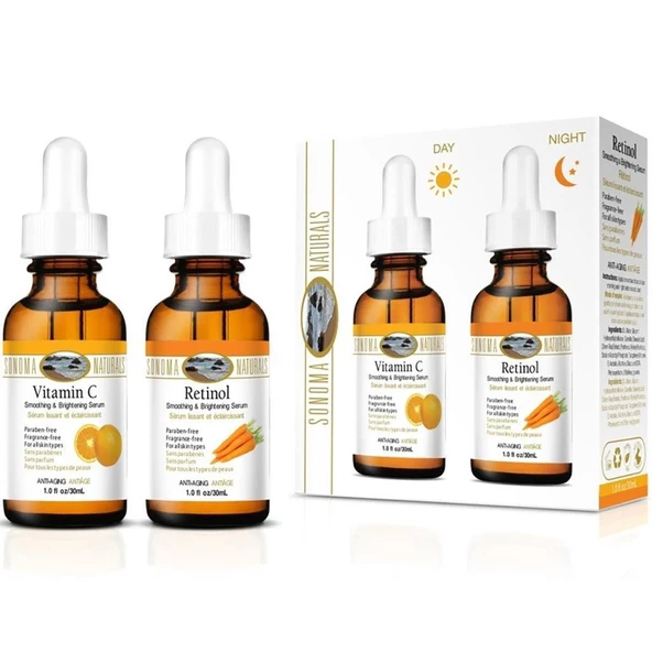 Sonoma Naturals Vitamin C + Retinol Yüz Serumu Set 2x30ML