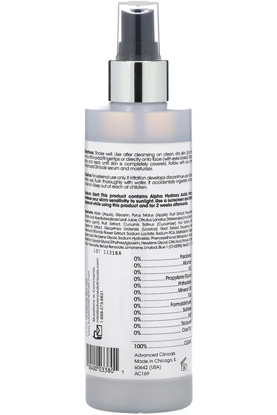 Advanced Clinicals Glycolic Acid Yüz Toniği 237ML - Resim 2