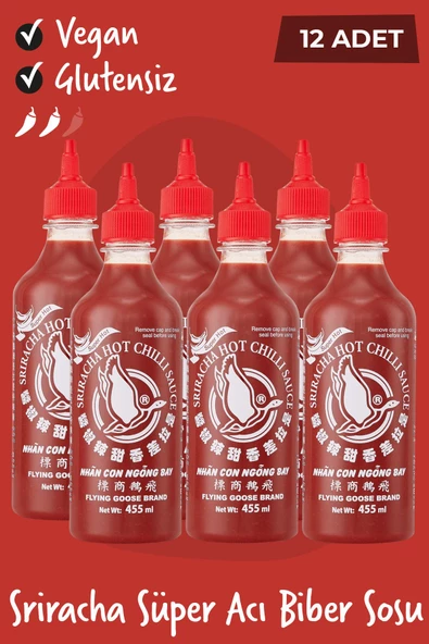 Flying Goose Sriracha Süper Acı Chilli Biberi Sosu 455ML 12 Adet