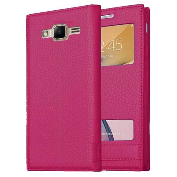 Samsung Galaxy J1 Mini Prime Uyumlu Pencereli Kapaklı Magnum Kılıf - Resim 4