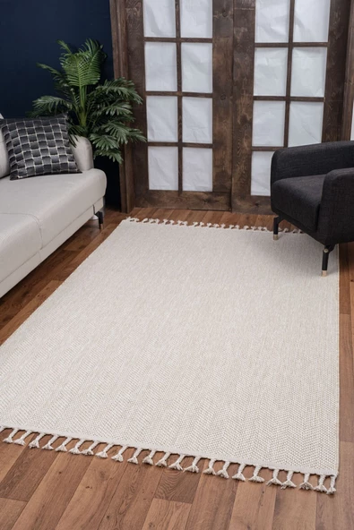 Nirvana Sisal Plus Vl Yumuşak Dokuma Doğal Görünüm Örgü Saçaklı Düz Desenli Kilim