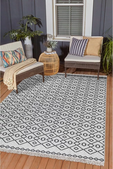 Arya Vl Çift Taraflı,katlanabilir,yıkanabilir,yüksek Kalite Pamuk Salon,oturma Odası,balkon Kilim - 3