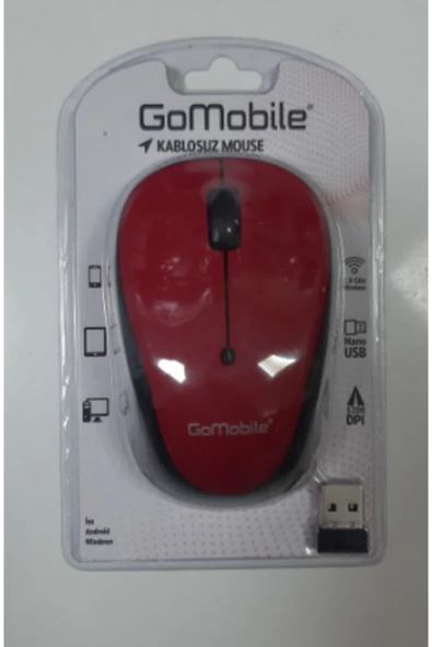 GoMobile Gm-ms-05 Usb Li Kablosuz Mouse Kırmızı 1200 Dpı