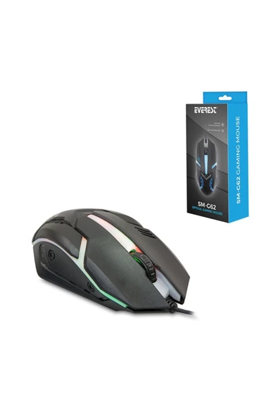 EMRE ELEKTRONİK Oyuncu Mouse Kablolu Ledli 1000 Dpı Everest Sm-g62