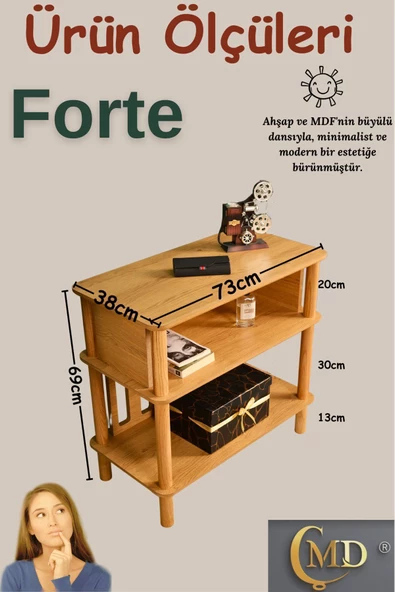 ÇMD ÇAKIR MOBİLYA DEKORASYON Forte Komodin: Minimalist Mdf Ve Ahşap Tasarım - 2
